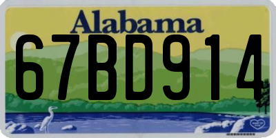 AL license plate 67BD914