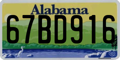 AL license plate 67BD916