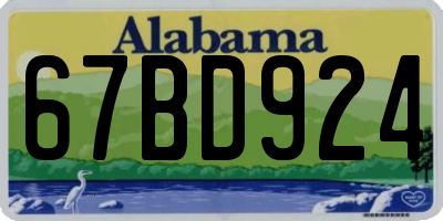 AL license plate 67BD924