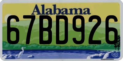 AL license plate 67BD926