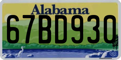 AL license plate 67BD930
