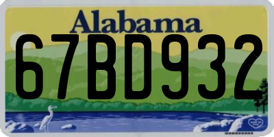 AL license plate 67BD932