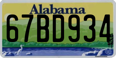 AL license plate 67BD934