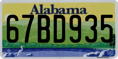 AL license plate 67BD935