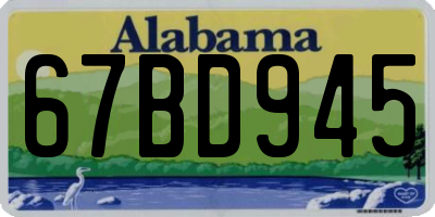 AL license plate 67BD945