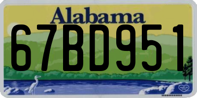 AL license plate 67BD951