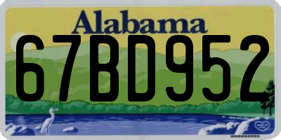 AL license plate 67BD952