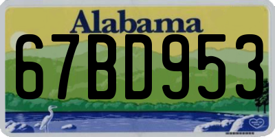 AL license plate 67BD953