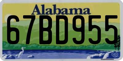 AL license plate 67BD955
