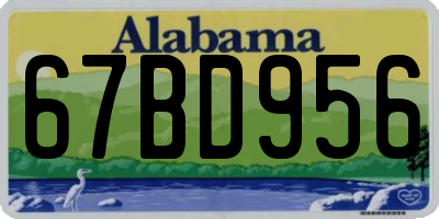 AL license plate 67BD956