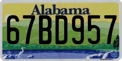 AL license plate 67BD957