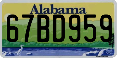 AL license plate 67BD959