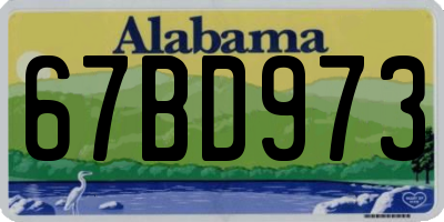 AL license plate 67BD973