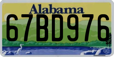 AL license plate 67BD976