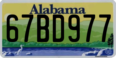 AL license plate 67BD977