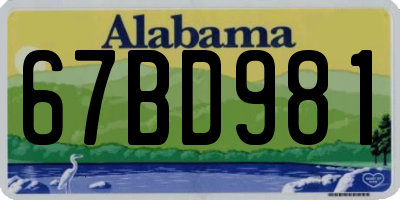 AL license plate 67BD981