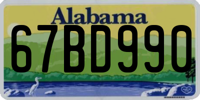 AL license plate 67BD990