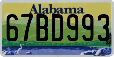 AL license plate 67BD993