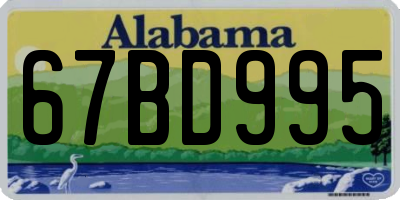 AL license plate 67BD995