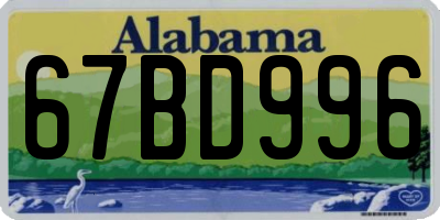 AL license plate 67BD996