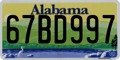 AL license plate 67BD997
