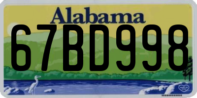 AL license plate 67BD998