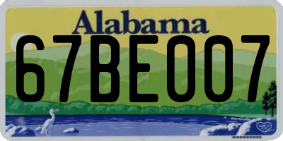 AL license plate 67BE007