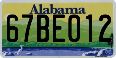AL license plate 67BE012