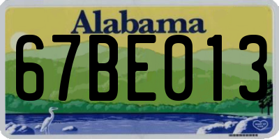 AL license plate 67BE013