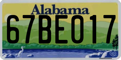 AL license plate 67BE017
