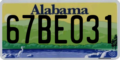AL license plate 67BE031