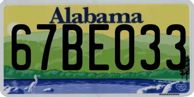 AL license plate 67BE033