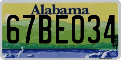 AL license plate 67BE034