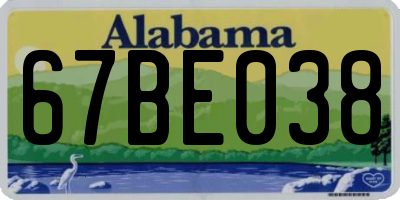 AL license plate 67BE038