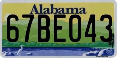 AL license plate 67BE043