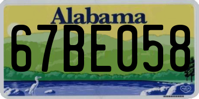 AL license plate 67BE058
