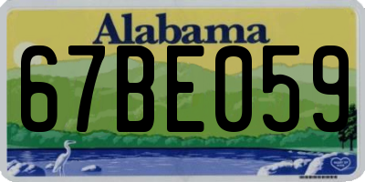 AL license plate 67BE059