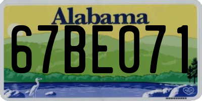 AL license plate 67BE071