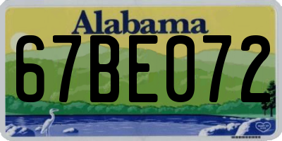 AL license plate 67BE072
