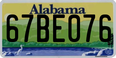 AL license plate 67BE076