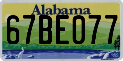 AL license plate 67BE077