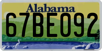 AL license plate 67BE092
