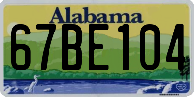 AL license plate 67BE104