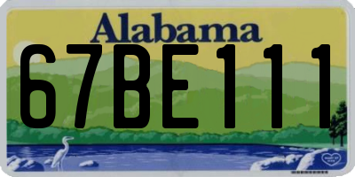 AL license plate 67BE111