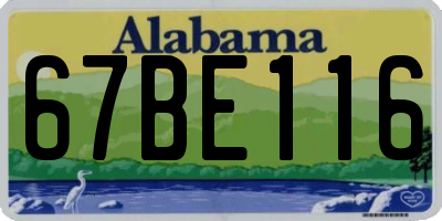 AL license plate 67BE116