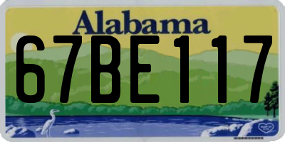 AL license plate 67BE117