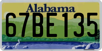 AL license plate 67BE135
