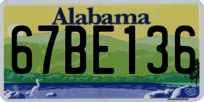 AL license plate 67BE136