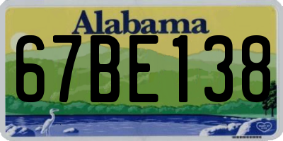 AL license plate 67BE138
