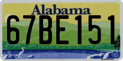 AL license plate 67BE151